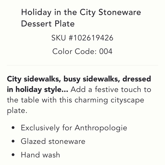 Anthropologie Holiday in the City NYC Stoneware Plate & Dishtowel Set NWT Anthropologie Holiday in the City NYC Stoneware Plate & Dishtowel Set NWT